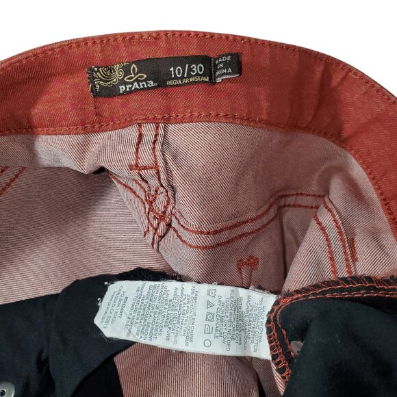 Prana Kayla Jeans Women's 10/30 Orange Terra Cotta Ogee Diamond Print AOP - Picture 8 of 8